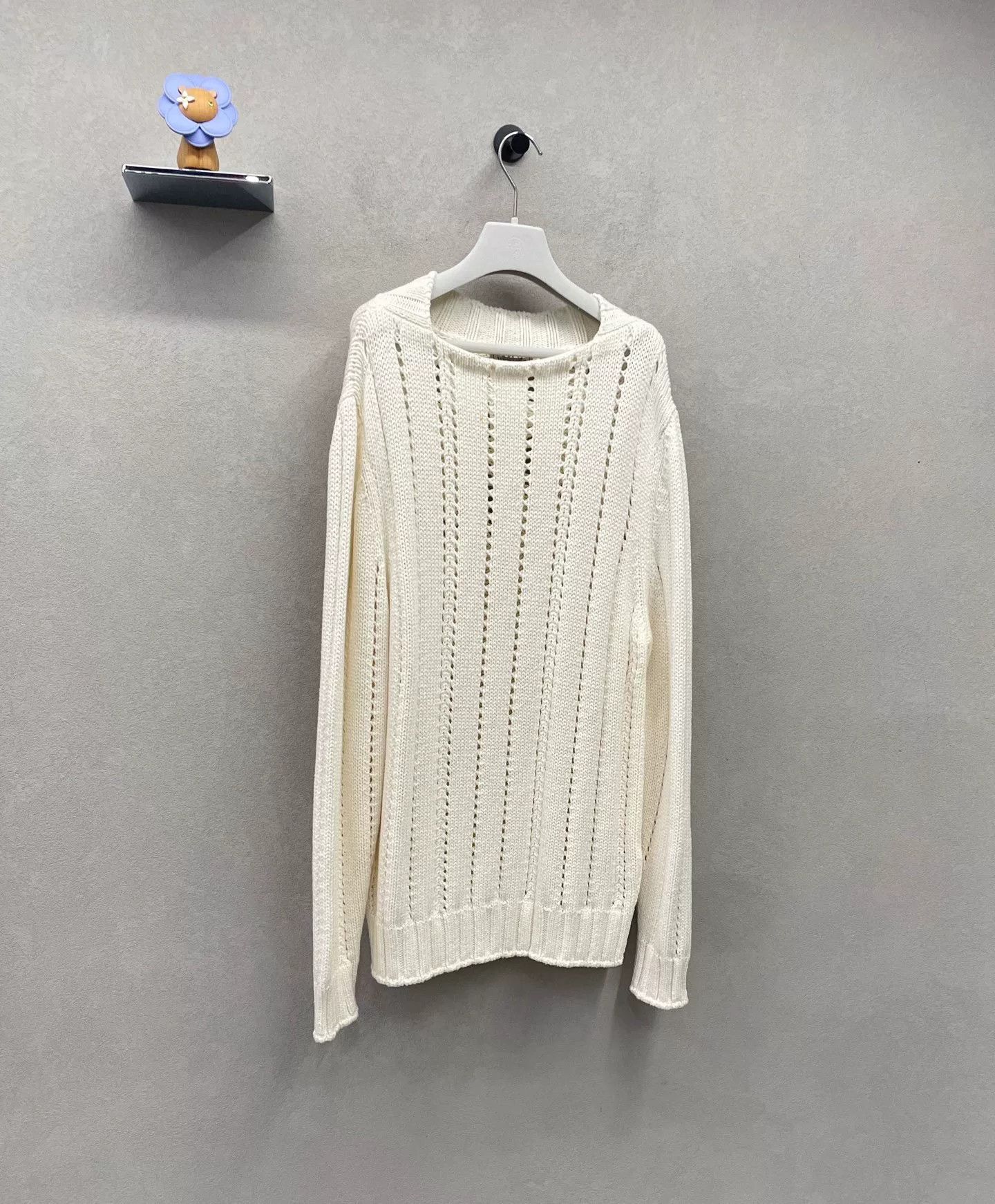 Hermes Hermès Beige Hollow Knit Sweater Size US M / EU 48-50 / 2 - 3 Thumbnail