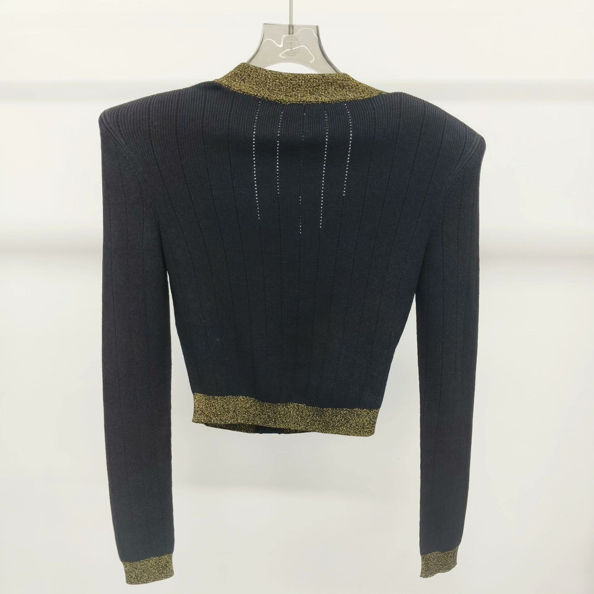 Balmain balmain black gold buttoned long sleeve cardigan Size M / US 6-8 / IT 42-44 - 3 Thumbnail