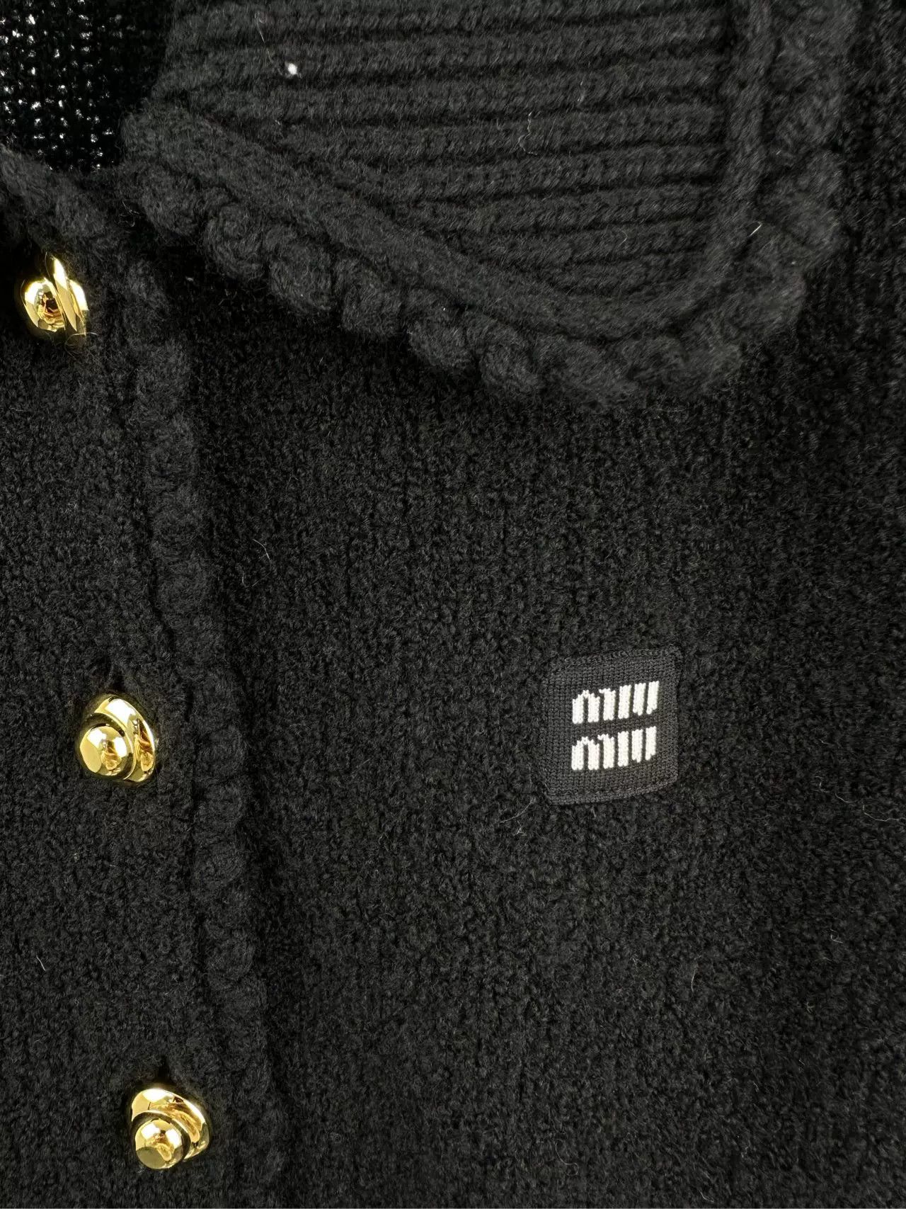 Miu Miu black knit cardigan with collar Size US S / EU 44-46 / 1 - 3 Thumbnail