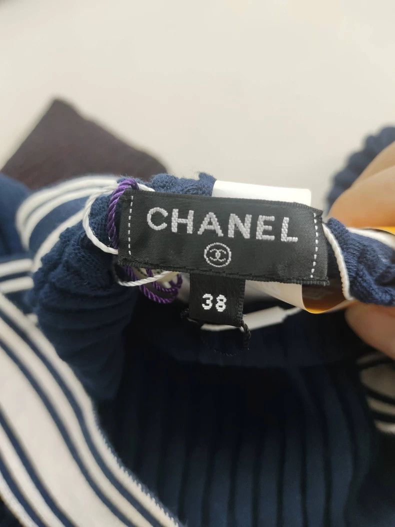 Chanel Chanel Navy Knit Letter Waist Skirt Size US 38 / EU 54 - 3 Thumbnail
