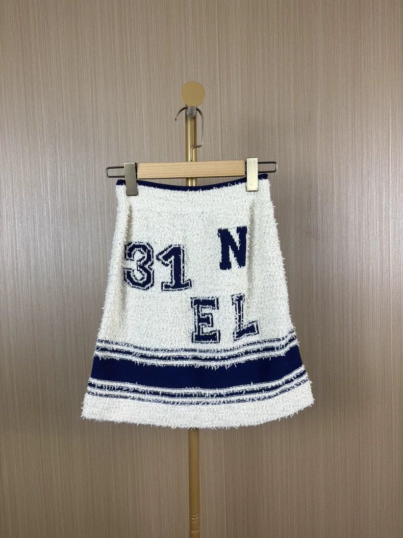 Chanel Chanel Cruise Line White Blue Letter Skirt Size US 34 / EU 50 - 2 Thumbnail
