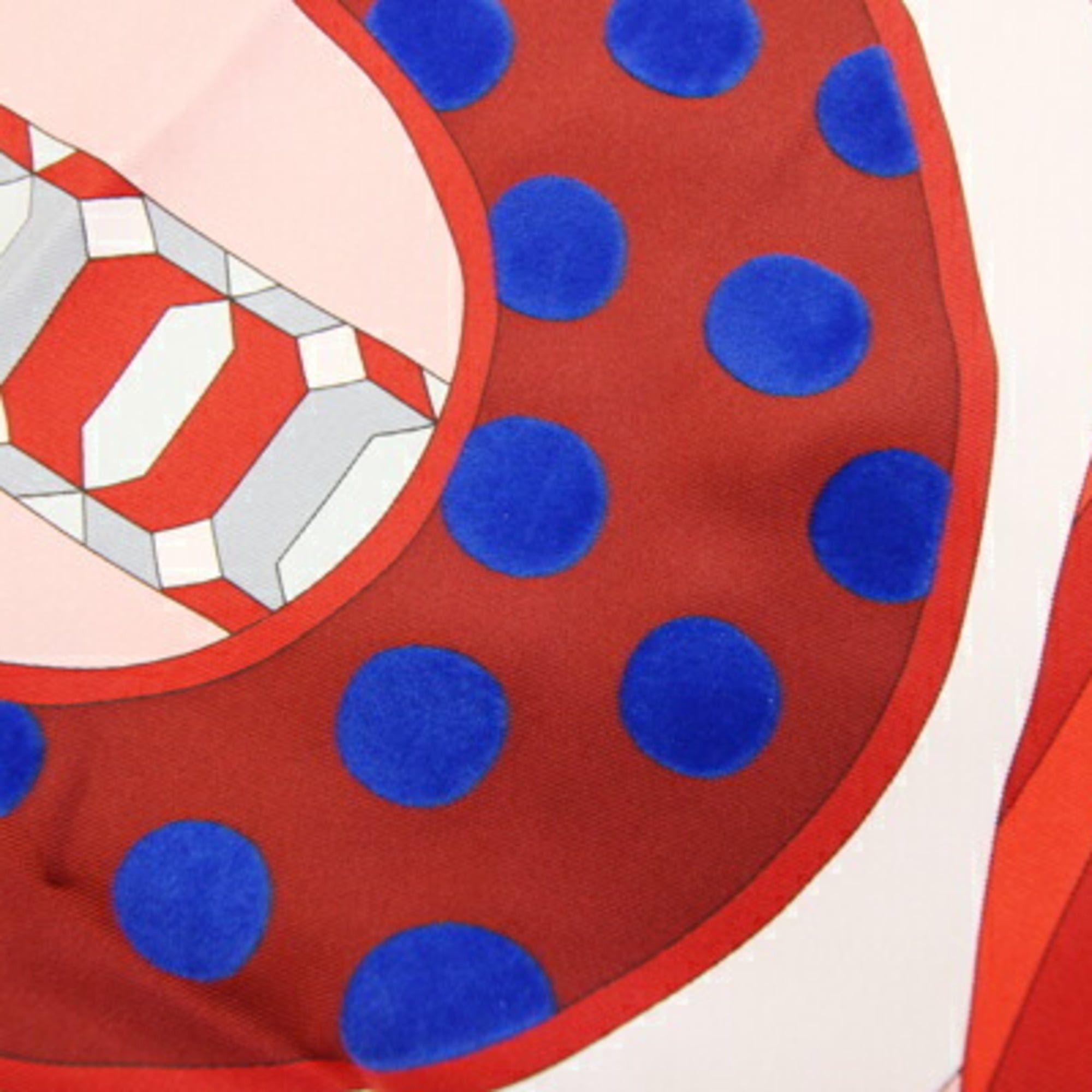 Bvlgari BVLGARI Scarf, Gray/Red, 100% Silk, Large Stole, Women's Size ONE SIZE - 6 Thumbnail
