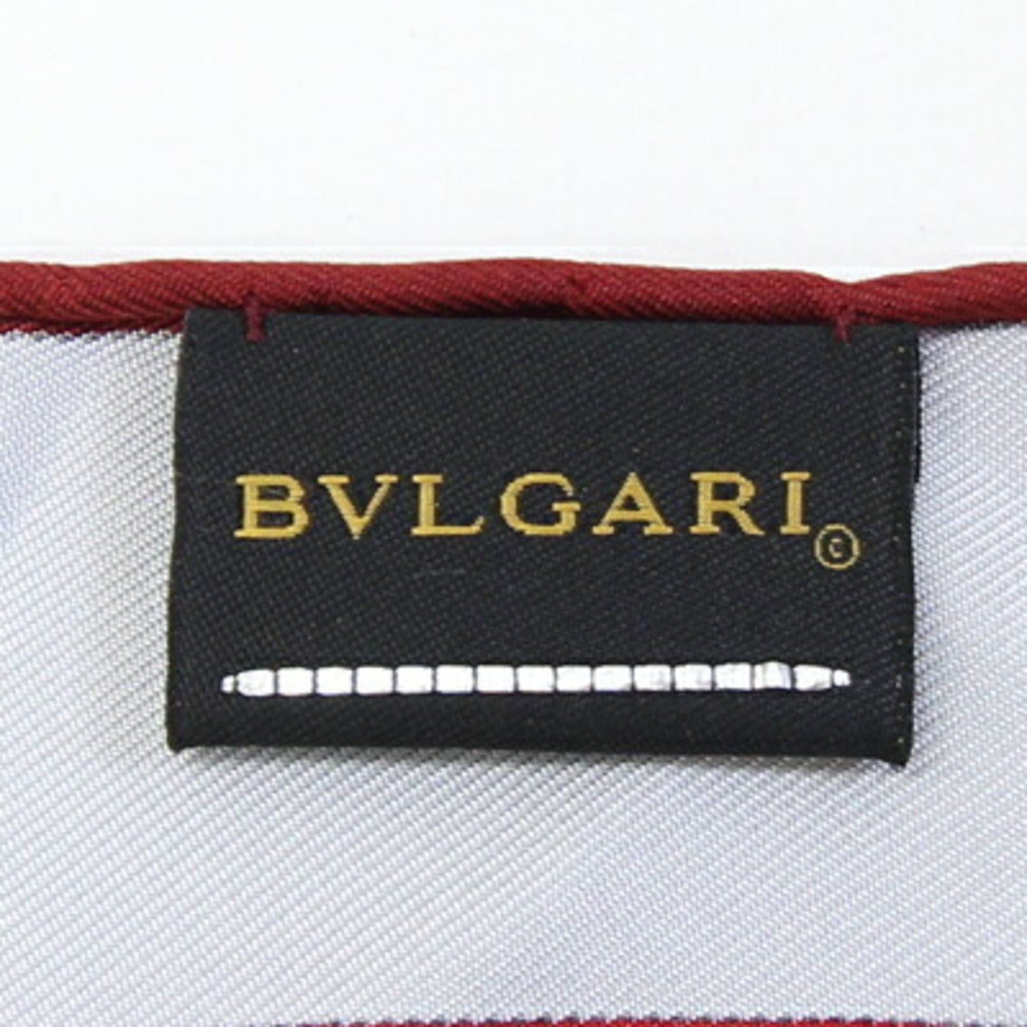 Bvlgari BVLGARI Scarf, Gray/Red, 100% Silk, Large Stole, Women's Size ONE SIZE - 2 Thumbnail