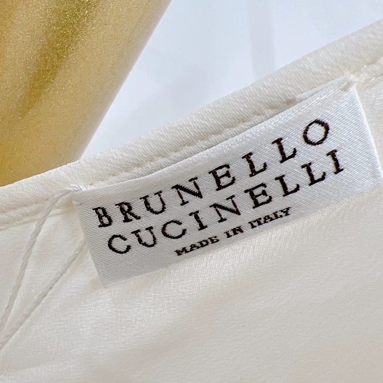 Brunello Cucinelli Brunello Cucinelli White Mesh V-Neck Top Size US M / EU 48-50 / 2 - 7 Thumbnail