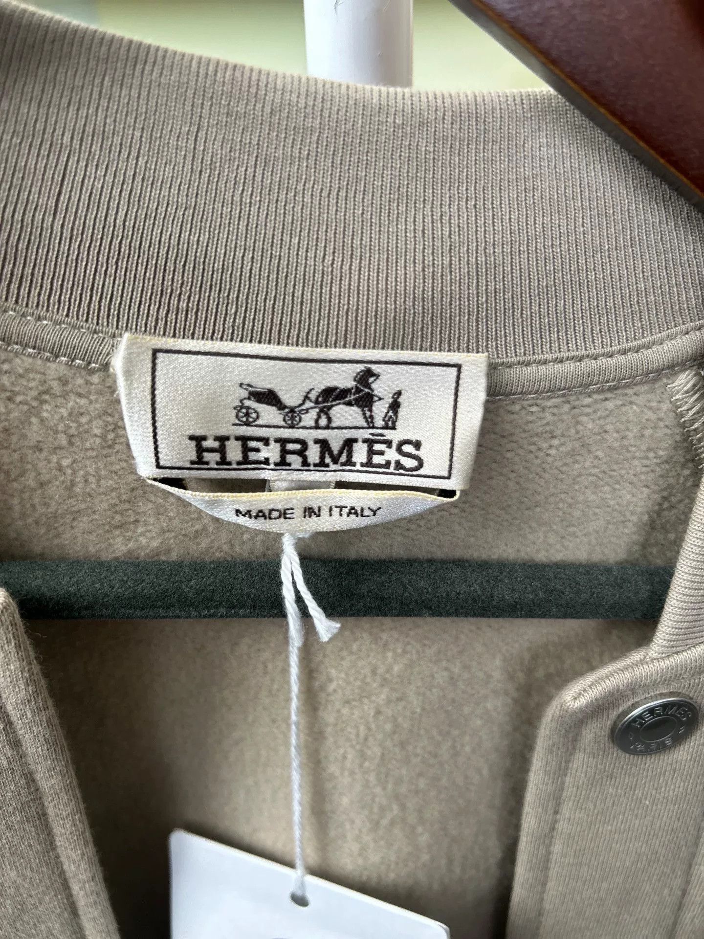 Hermes Hermès Beige Cotton Jacket with Horse Motif Size US L / EU 52-54 / 3 - 3 Thumbnail