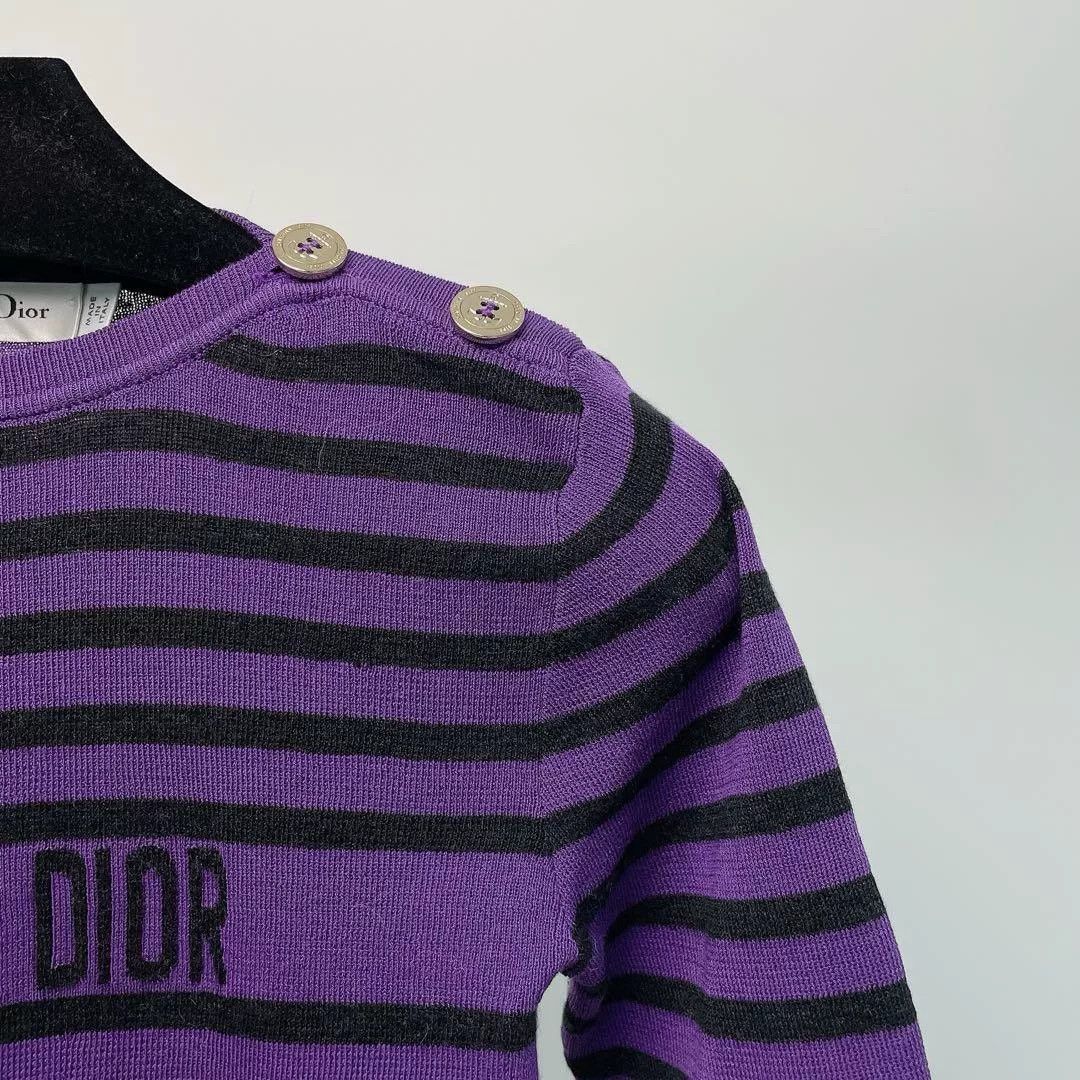 Dior Dior Purple Stripe Slim Knit Sweater Size US M / EU 48-50 / 2 - 3 Thumbnail