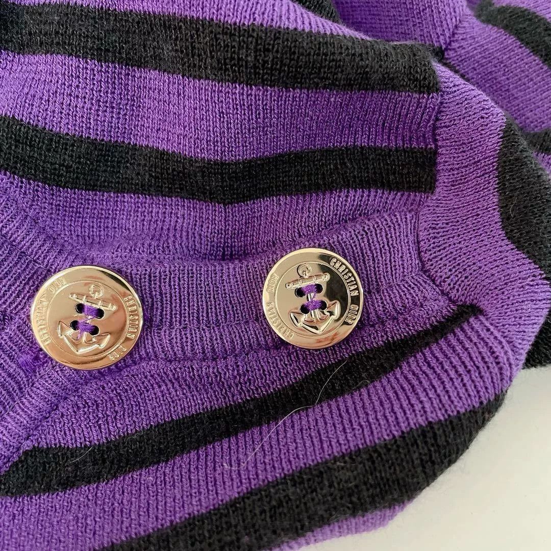 Dior Dior Purple Stripe Slim Knit Sweater Size US M / EU 48-50 / 2 - 5 Thumbnail