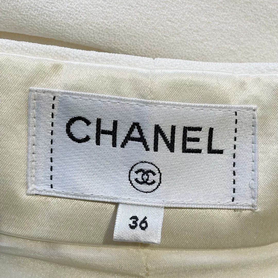 Chanel Chanel White Wide-Leg Pants Size US 36 / EU 52 - 6 Thumbnail