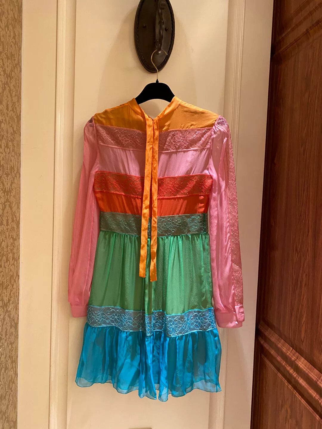 knee length dresses for ladies Fashion Rainbow Lace Dress PN2774 – Pennycrafts main image 1