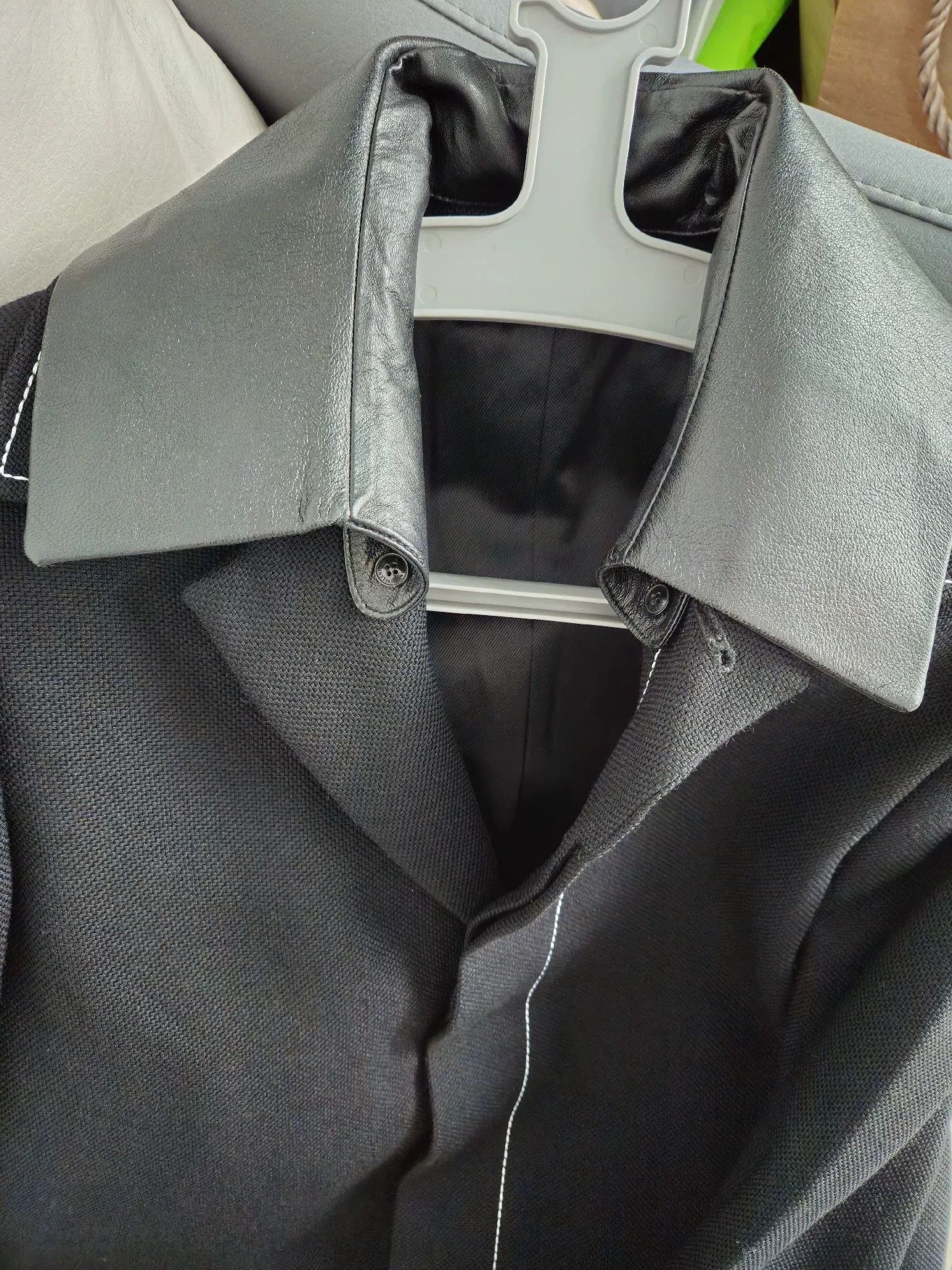 Valentino Valentino Deconstructed Leather Collar Coat Size US L / EU 52-54 / 3 - 4 Thumbnail