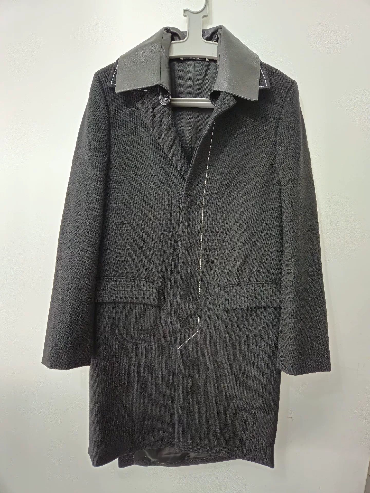Valentino Valentino Deconstructed Leather Collar Coat Size US L / EU 52-54 / 3 - 2 Thumbnail