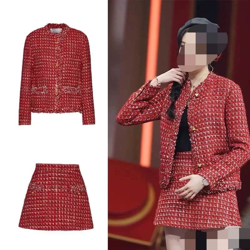 Valentino Valentino Red Tweed Jacket Size US S / EU 44-46 / 1 - 5 Thumbnail