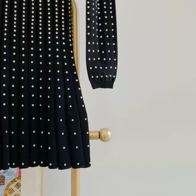 Valentino Valentino Black Crystal Knit Dress Size US S / EU 44-46 / 1 - 4 Thumbnail