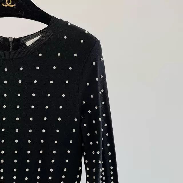 Valentino Valentino Black Crystal Knit Dress Size US S / EU 44-46 / 1 - 3 Thumbnail