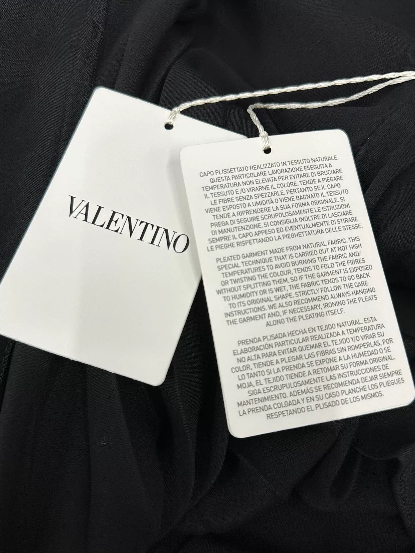 Valentino Valentino Black Pleated Panel Dress Size US 38 / EU 54 - 8 Thumbnail