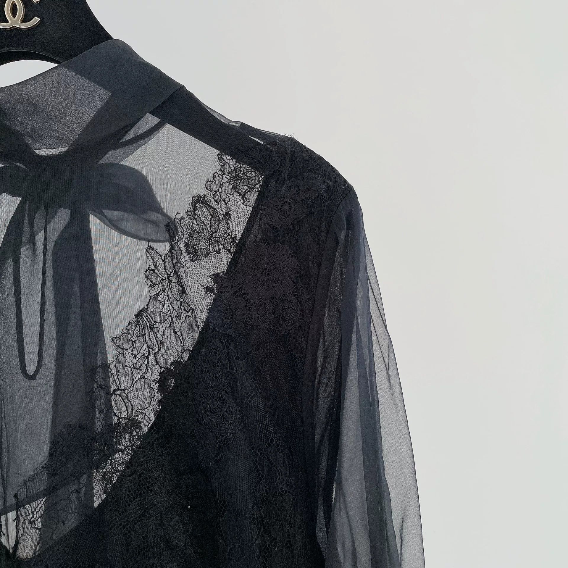 Valentino Valentino Black Lace Panel Dress Size M / US 6-8 / IT 42-44 - 3 Thumbnail
