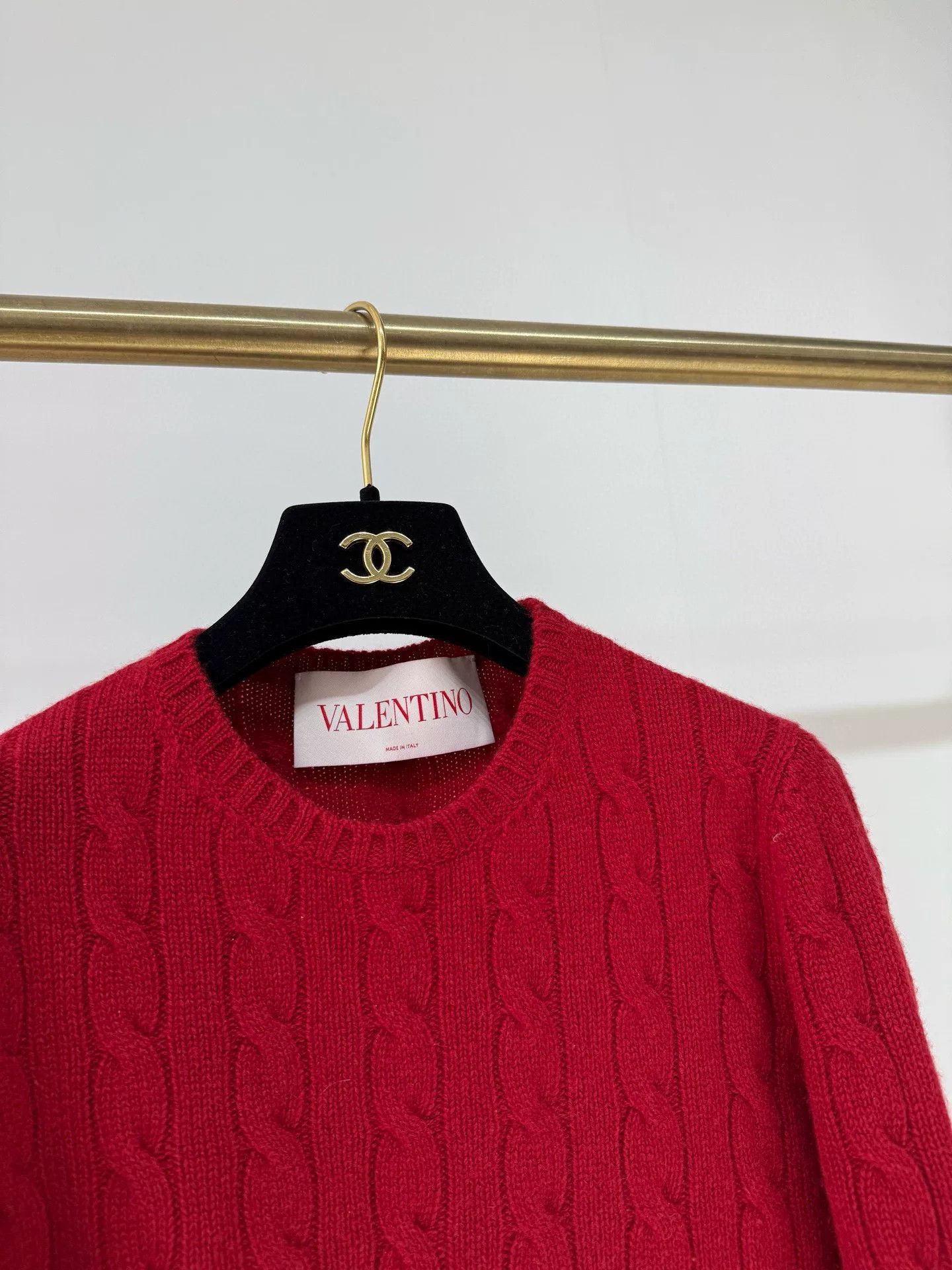Valentino Valentino Red Cable Knit Cashmere Sweater Size US S / EU 44-46 / 1 - 2 Thumbnail