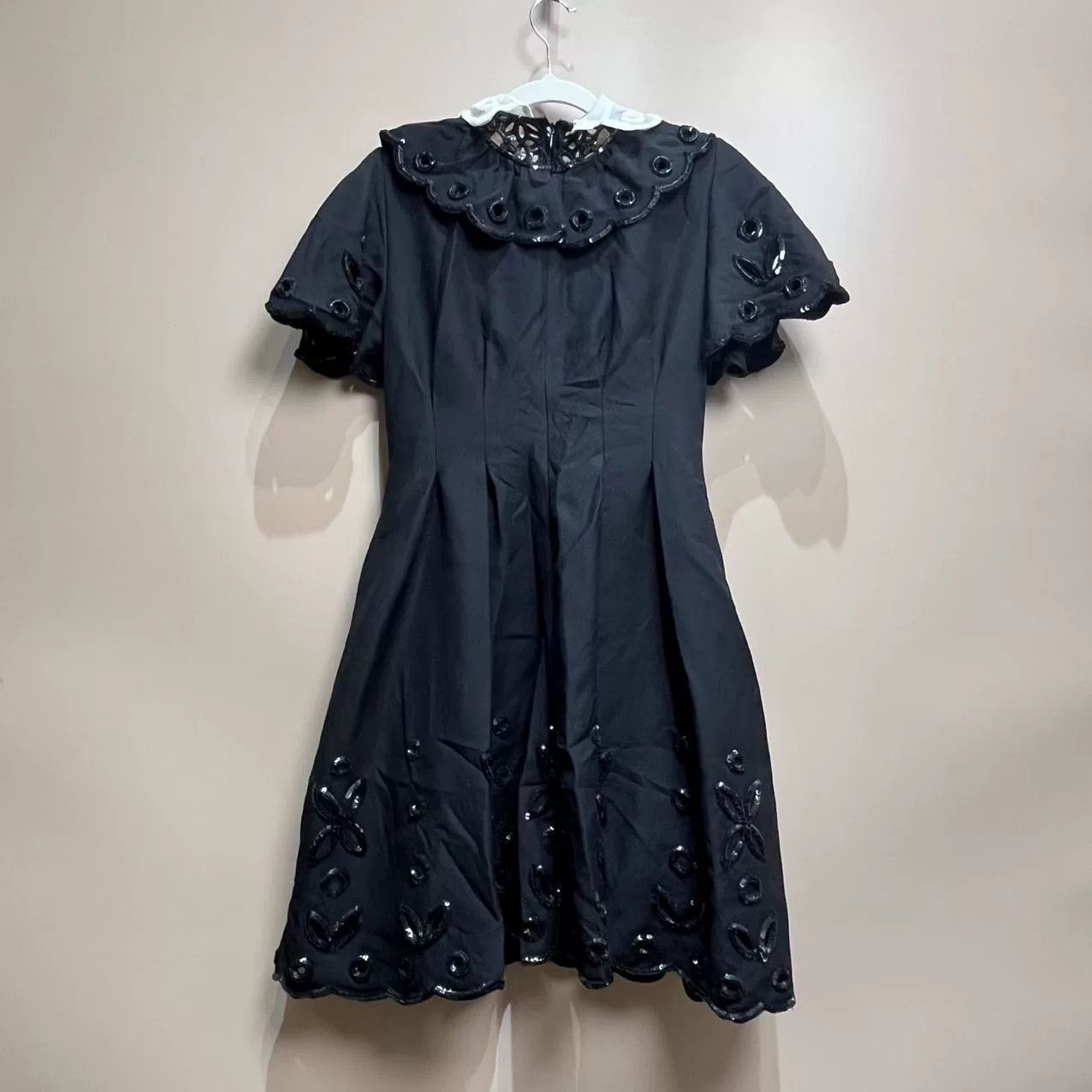 Valentino VALENTINO Black Beaded Cocktail Dress Size US 38 / EU 54 - 2 Thumbnail