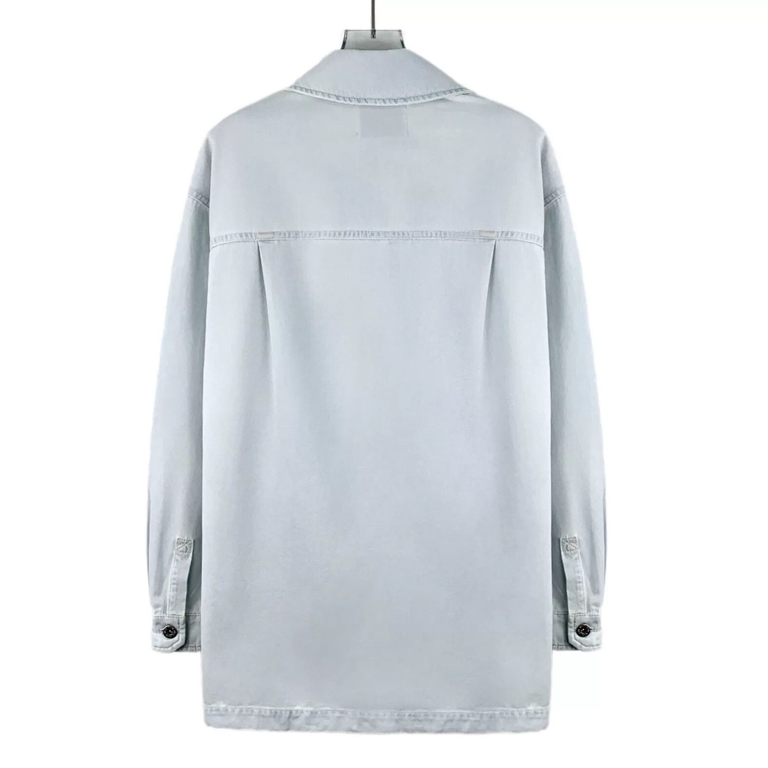 Miu Miu light blue logo embroidered denim jacket Size US S / EU 44-46 / 1 - 2 Thumbnail