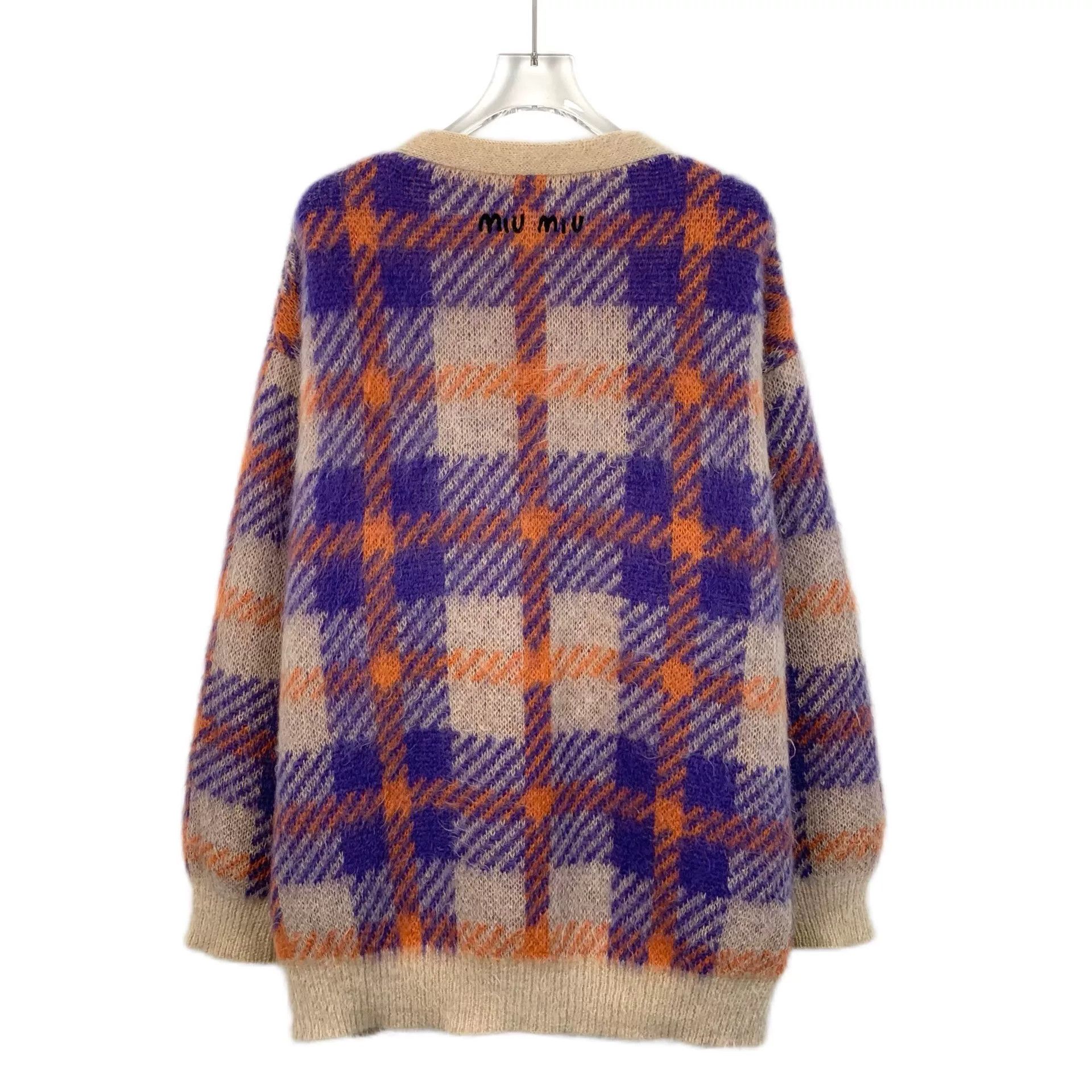 Miu Miu multicolored mohair v-neck cardigan sweater Size US M / EU 48-50 / 2 - 2 Thumbnail