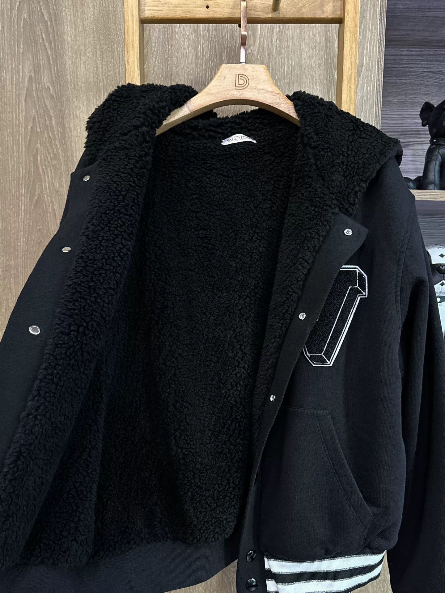 Valentino Valentino Black Hooded Varsity Jacket Size US S / EU 44-46 / 1 - 3 Thumbnail