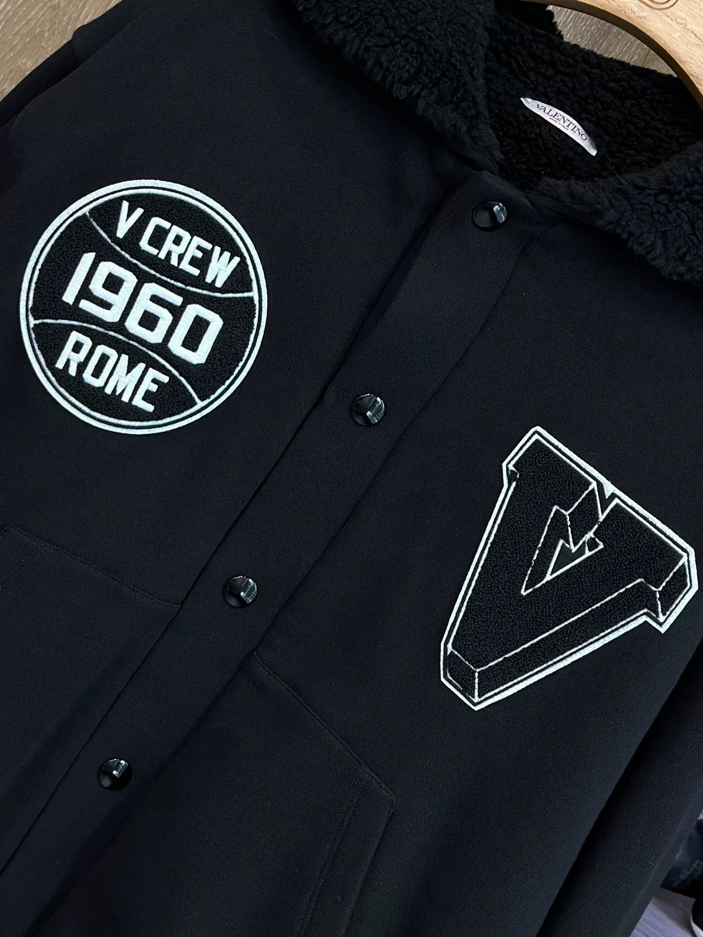 Valentino Valentino Black Hooded Varsity Jacket Size US S / EU 44-46 / 1 - 6 Thumbnail