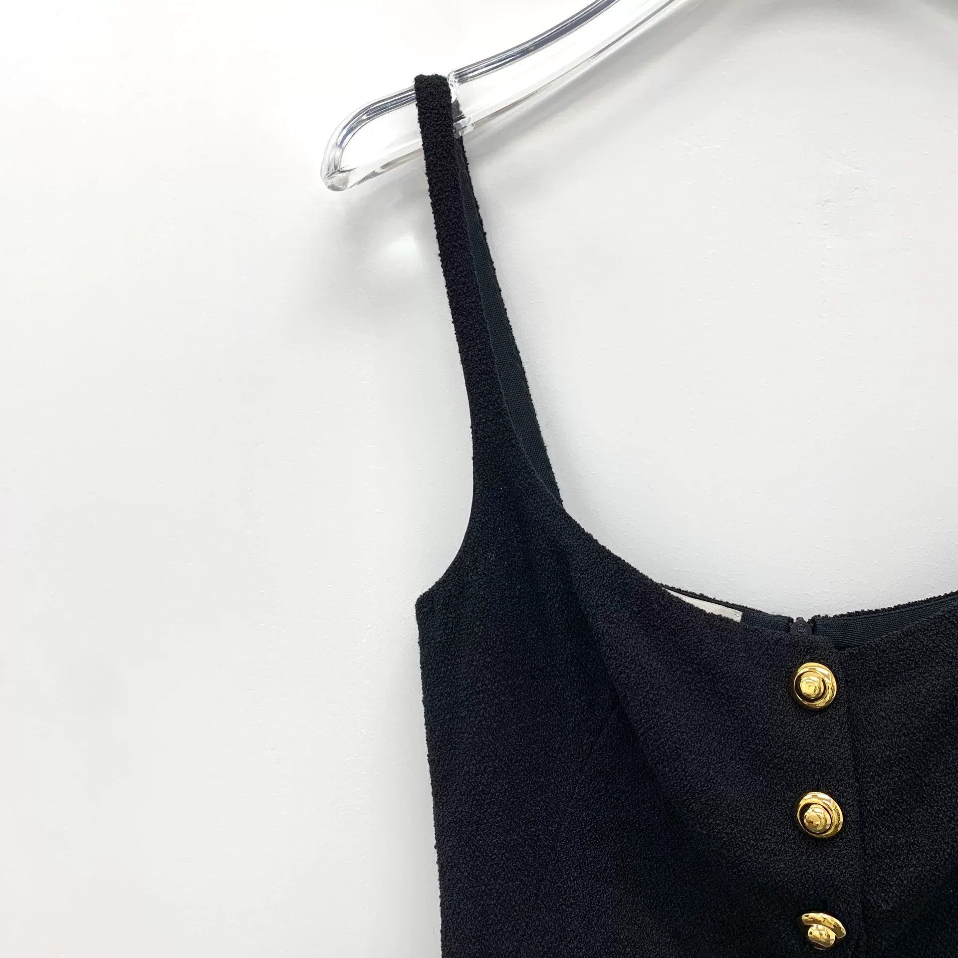 Miu Miu black wool spaghetti strap dress by miu miu Size US 38 / EU 54 - 3 Thumbnail