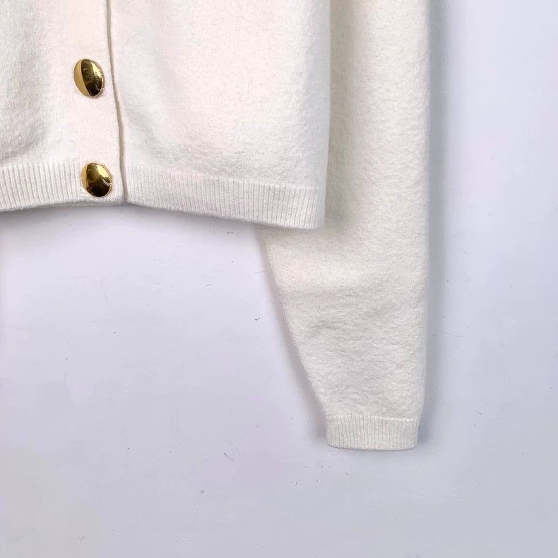 Louis Vuitton Louis Vuitton White Wool Knit Cardigan Size US XS / EU 42 / 0 - 4 Thumbnail