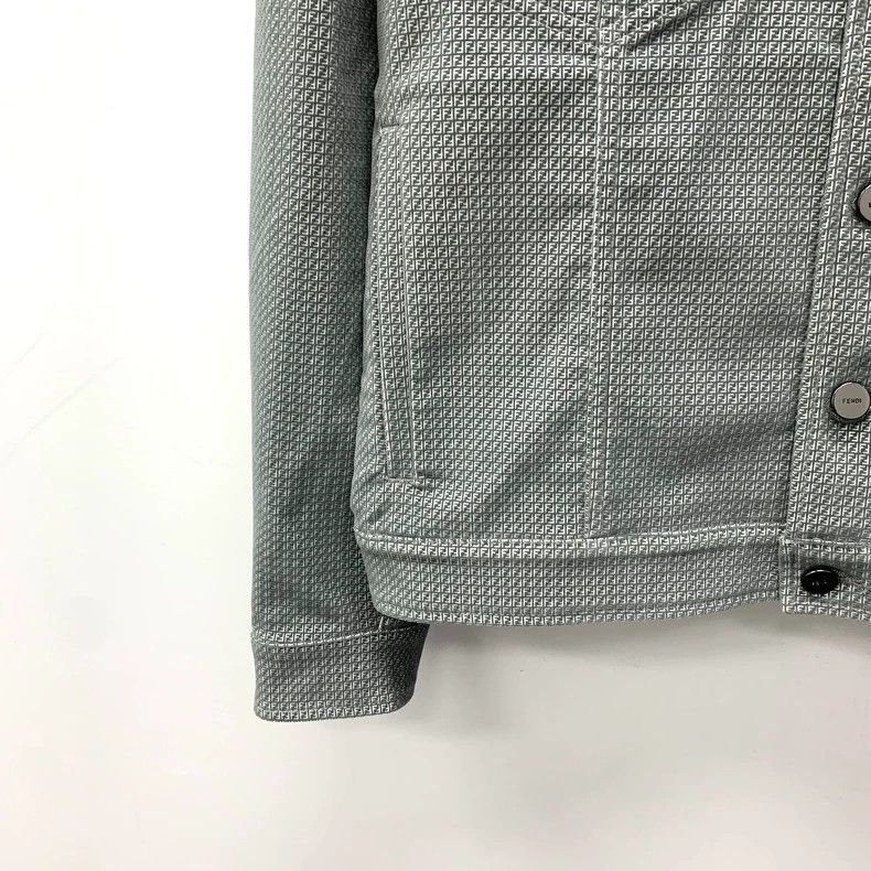Fendi Fendi Gray Logo Jacquard Denim Jacket Size US S / EU 44-46 / 1 - 4 Thumbnail