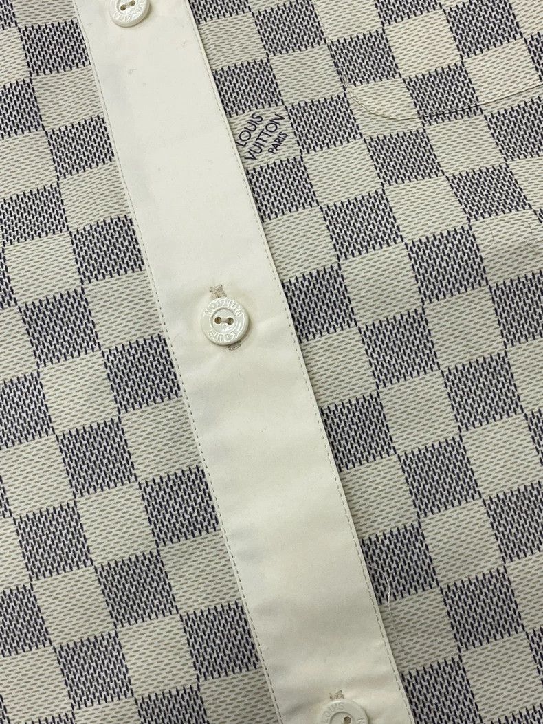 Louis Vuitton Louis Vuitton White Checkerboard Shirt Size US M / EU 48-50 / 2 - 2 Thumbnail