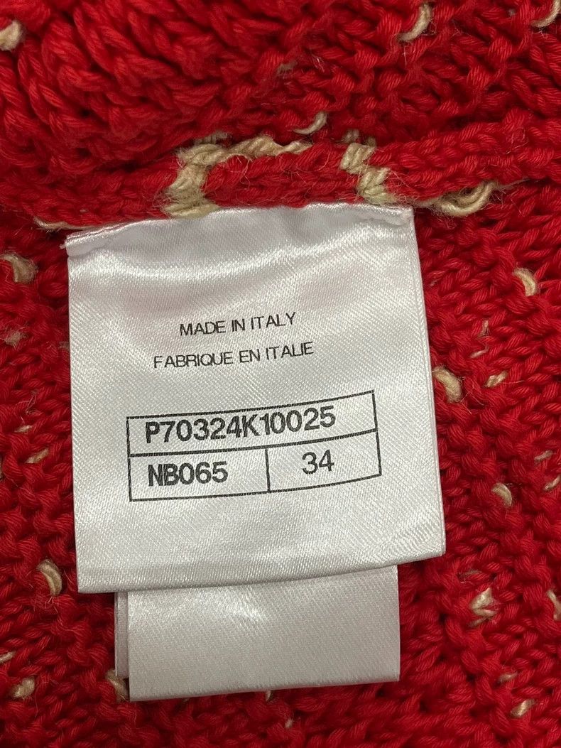 Chanel Chanel Red White Knit Asymmetric Skirt Size US 34 / EU 50 - 5 Thumbnail