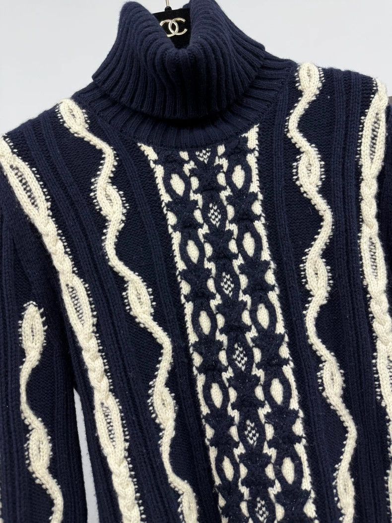 Chanel Chanel Turtleneck Striped Sweater Size US M / EU 48-50 / 2 - 2 Thumbnail