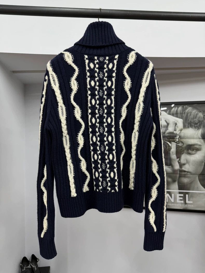Chanel Chanel Turtleneck Striped Sweater Size US M / EU 48-50 / 2 - 3 Thumbnail