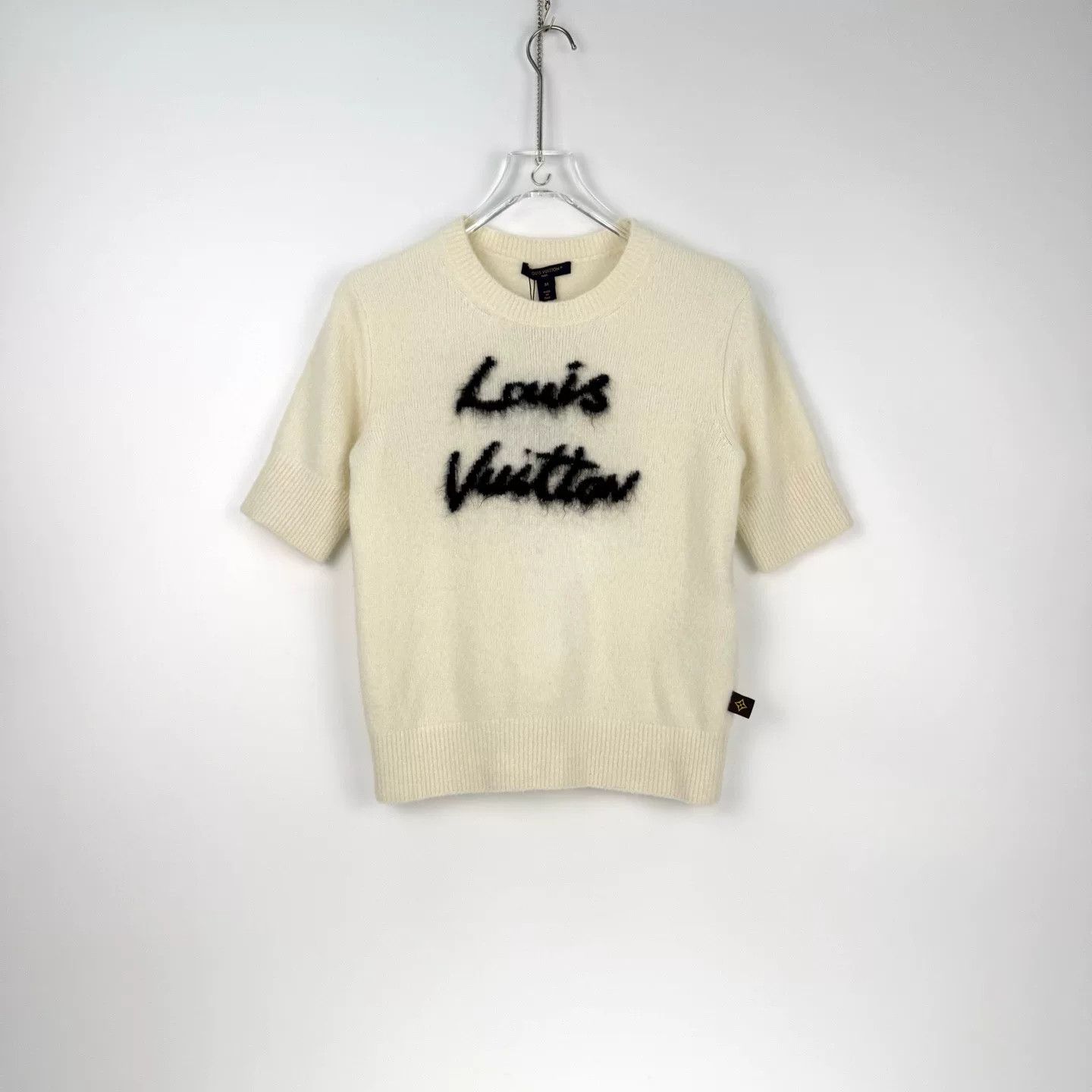 Louis Vuitton Louis Vuitton Beige Logo Short-Sleeve Sweater Size US M / EU 48-50 / 2 - 3 Thumbnail