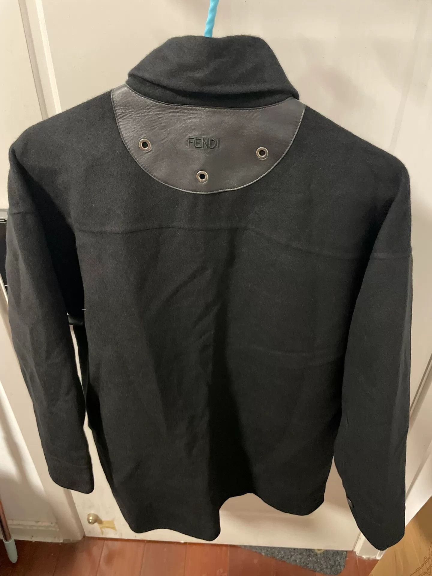 Fendi FENDI Black Paneled Pocket Cashmere Coat Size US M / EU 48-50 / 2 - 2 Thumbnail