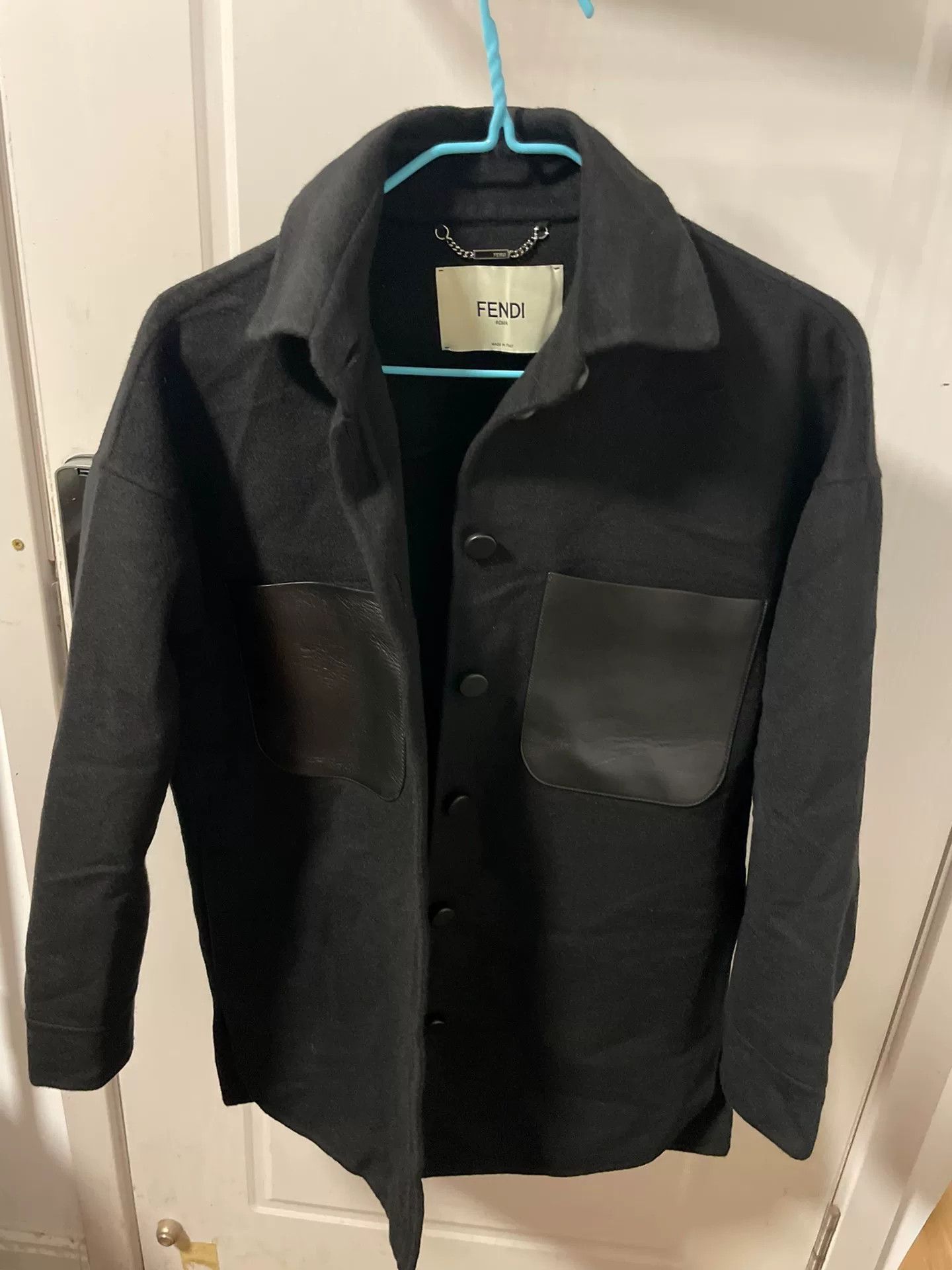 Fendi FENDI Black Paneled Pocket Cashmere Coat Size US M / EU 48-50 / 2 - 4 Thumbnail