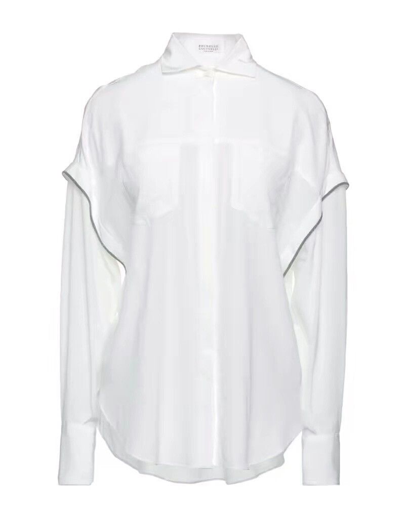Brunello Cucinelli Brunello Cucinelli Silk Beaded Batwing Shirt Size US M / EU 48-50 / 2 - 8 Thumbnail