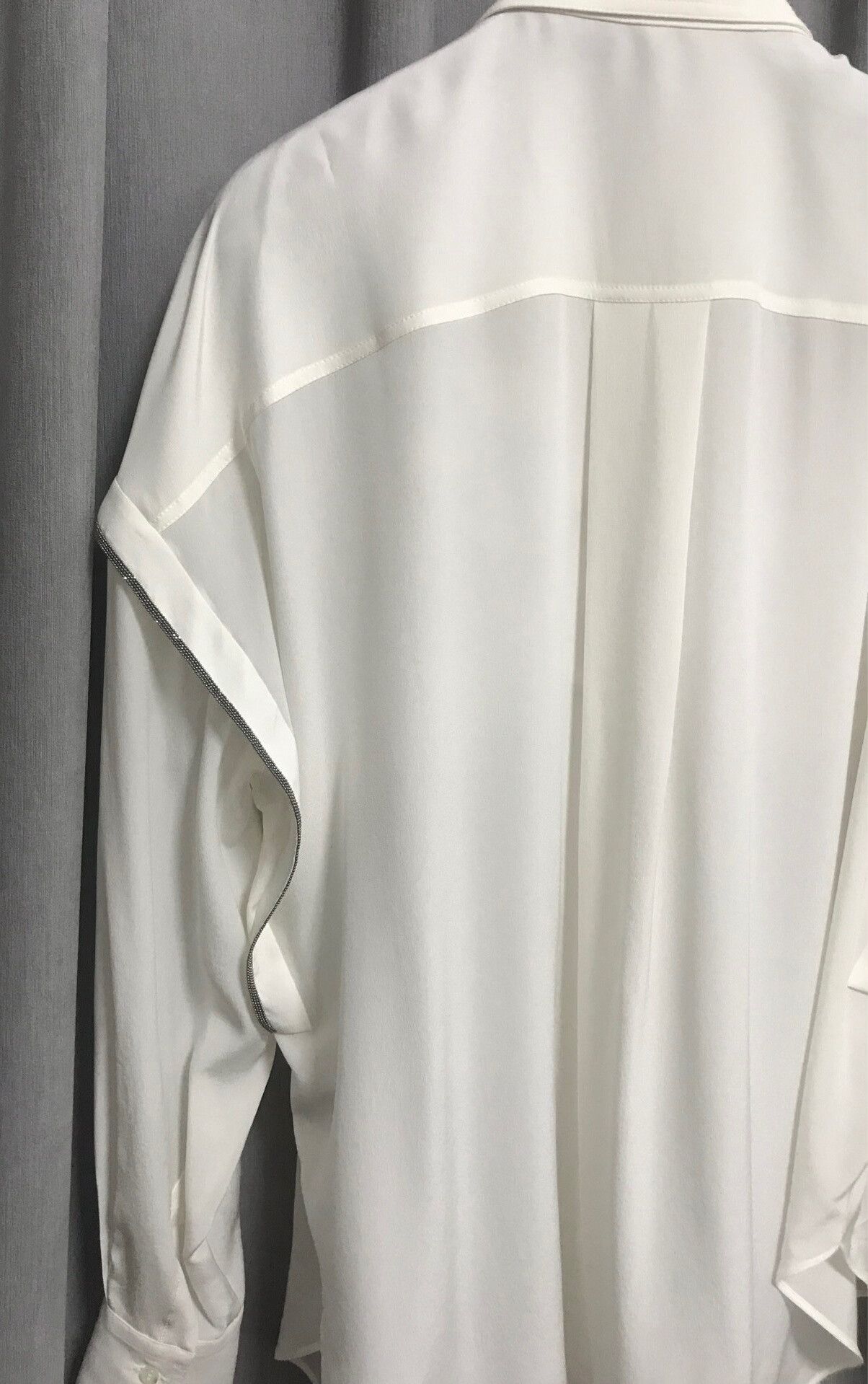 Brunello Cucinelli Brunello Cucinelli Silk Beaded Batwing Shirt Size US M / EU 48-50 / 2 - 5 Thumbnail