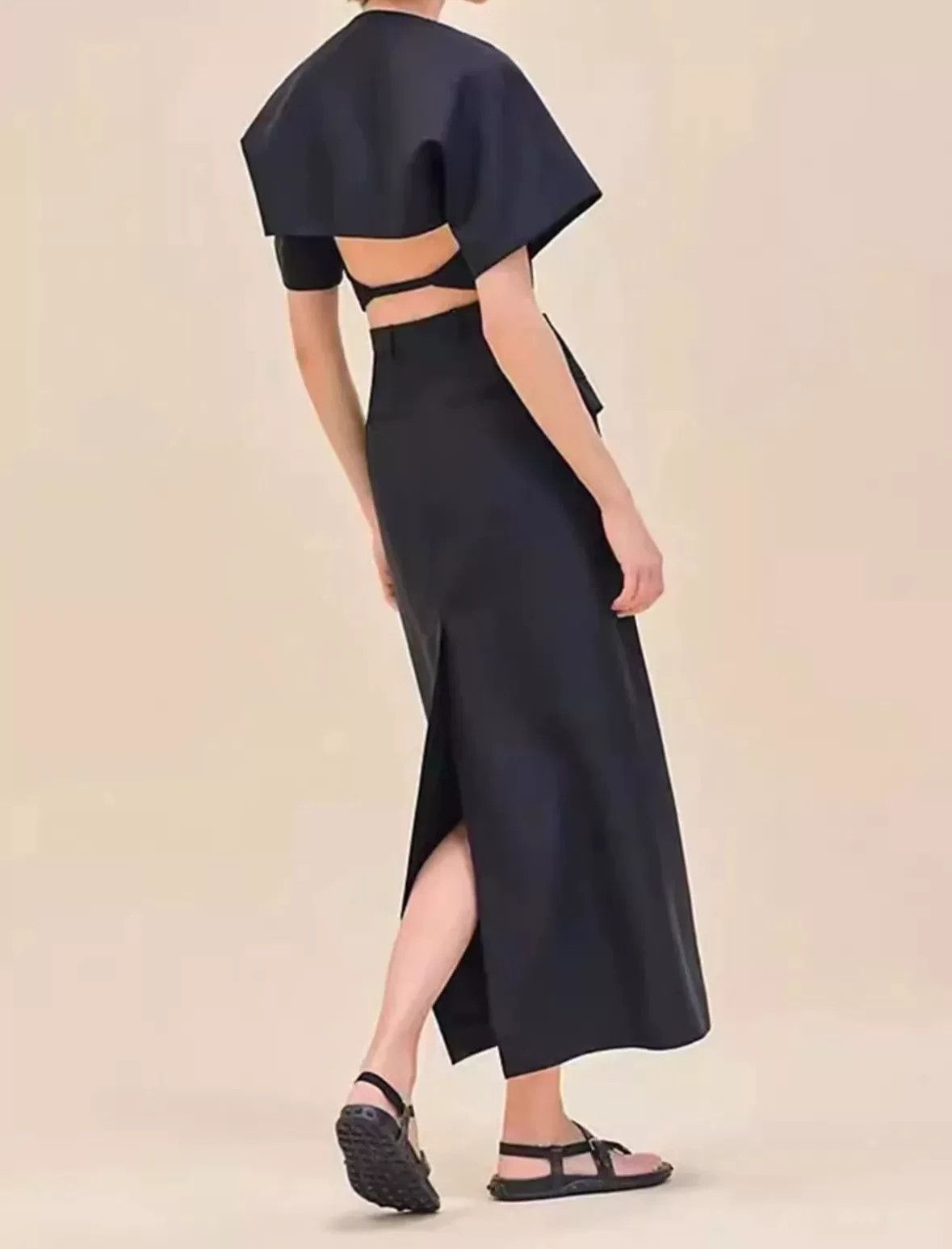 Hermes hermes black leather half-length skirt Size US 36 / EU 52 - 4 Thumbnail