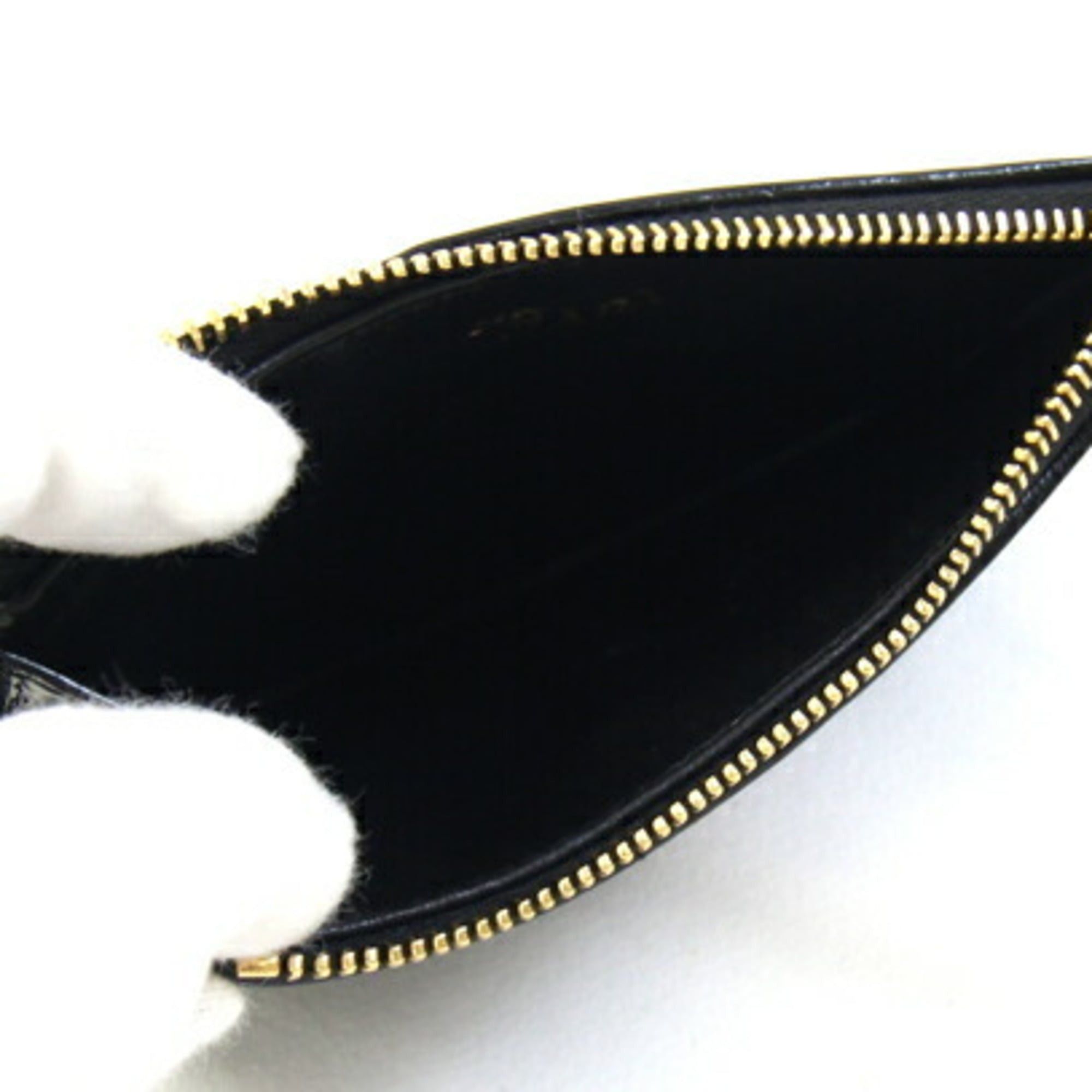 Prada Prada Card Case 1MC086 Black Leather Fragment Coin Purse Mini Wallet Women's PRADA Size ONE SIZE - 3 Thumbnail