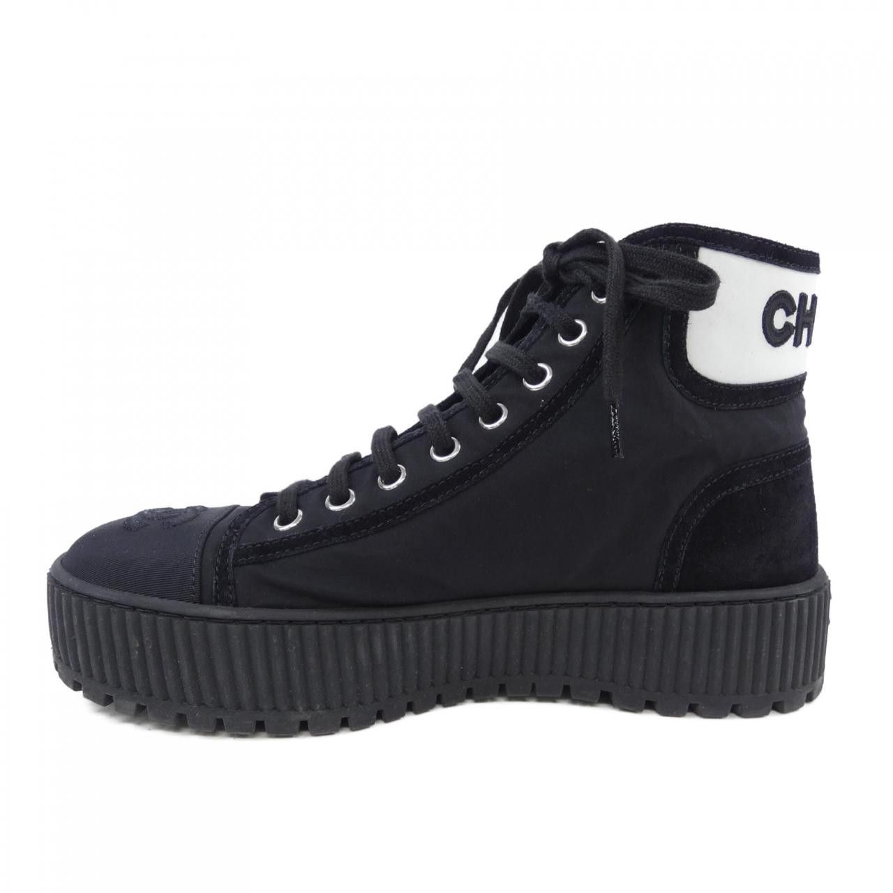 Chanel Chanel Chanel LACE UP Fabric Suede Kidskin Sneaker Suede Shoes G38091Y55624 DUTY FREE for USA Size ONE SIZE - 2 Thumbnail