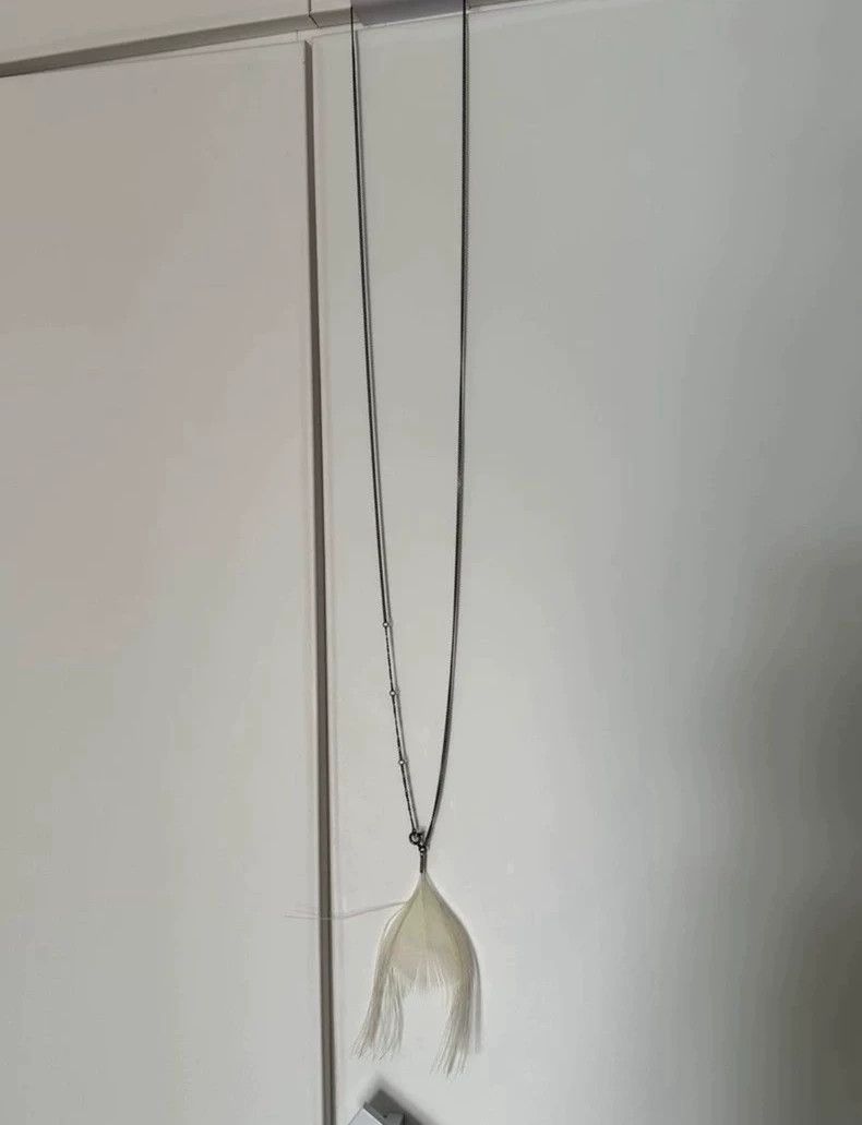 Ann Demeulemeester Ann Demeulemeester Feather Silver Necklace Size ONE SIZE - 4 Thumbnail