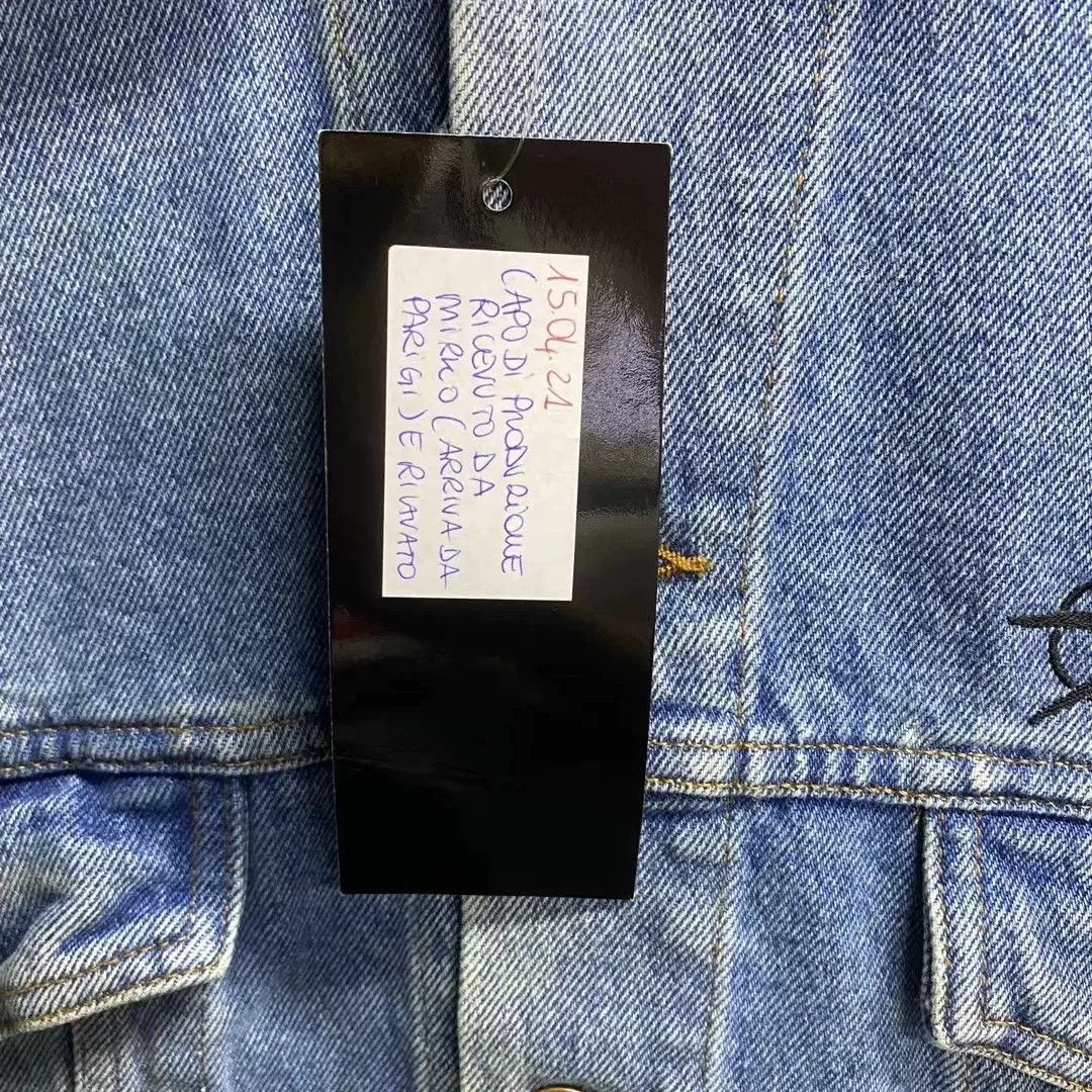 Balenciaga Balenciaga Blue Embroidered Logo Denim Jacket Size US XS / EU 42 / 0 - 5 Thumbnail