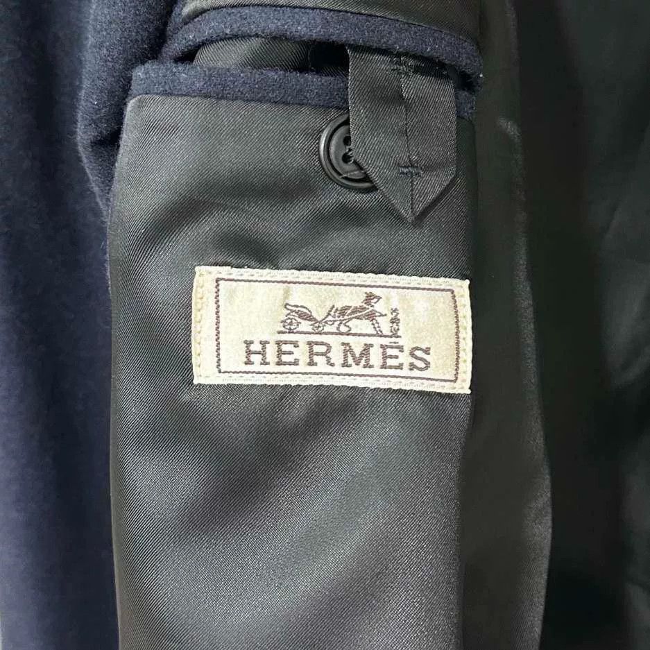 Hermes HERMES Wool Leather Trim Blazer Size US L / EU 52-54 / 3 - 7 Thumbnail