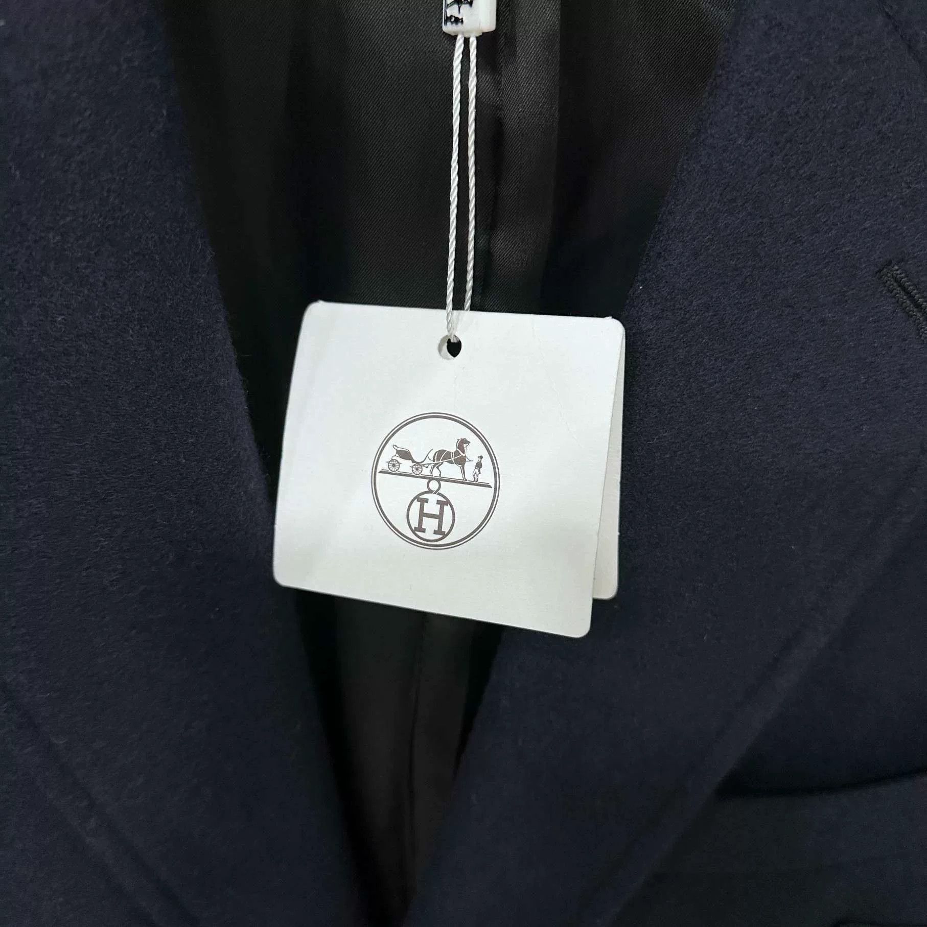 Hermes HERMES Wool Leather Trim Blazer Size US L / EU 52-54 / 3 - 6 Thumbnail