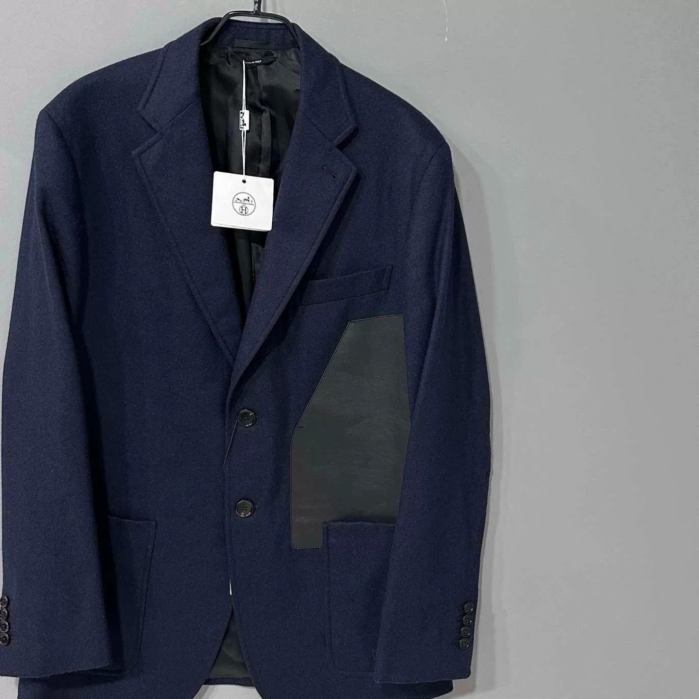 Hermes HERMES Wool Leather Trim Blazer Size US L / EU 52-54 / 3 - 2 Thumbnail