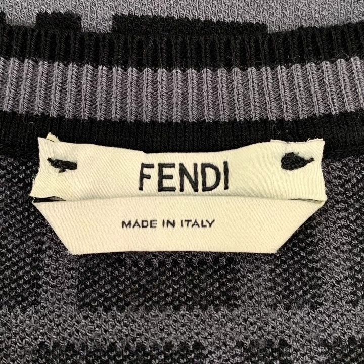Fendi Fendi Black Grey Logo Knit Sweater Size US M / EU 48-50 / 2 - 5 Thumbnail