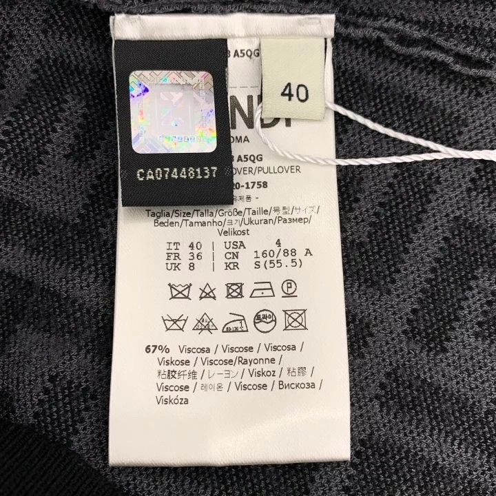 Fendi Fendi Black Grey Logo Knit Sweater Size US M / EU 48-50 / 2 - 6 Thumbnail