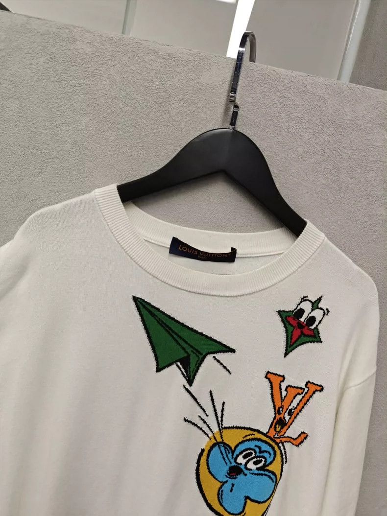 Louis Vuitton LV Paper Plane Graphic Knit T-Shirt Size US S / EU 44-46 / 1 - 6 Thumbnail