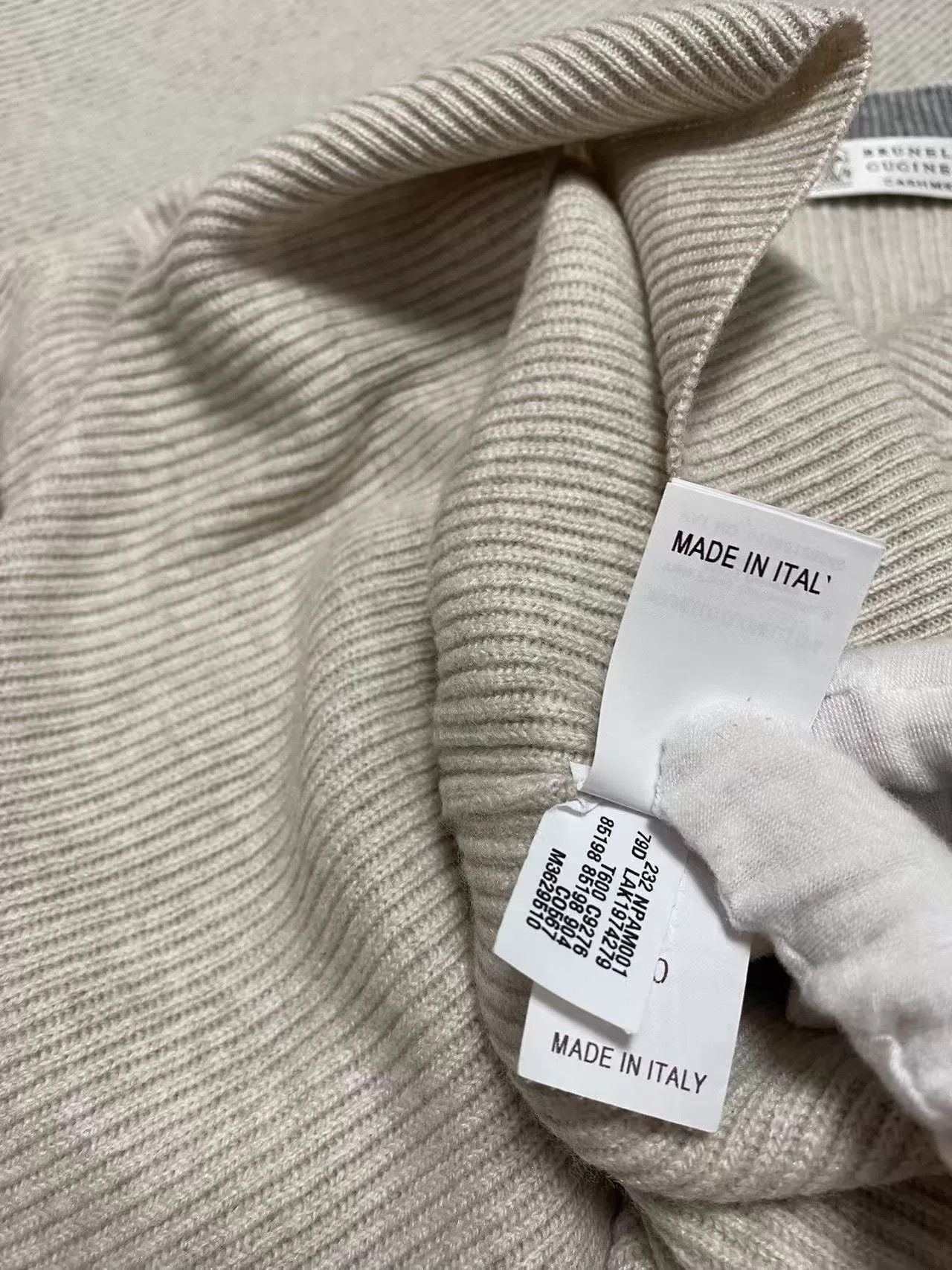 Brunello Cucinelli Brunello Cucinelli Oatmeal Cashmere Sweater Size US XL / EU 56 / 4 - 5 Thumbnail